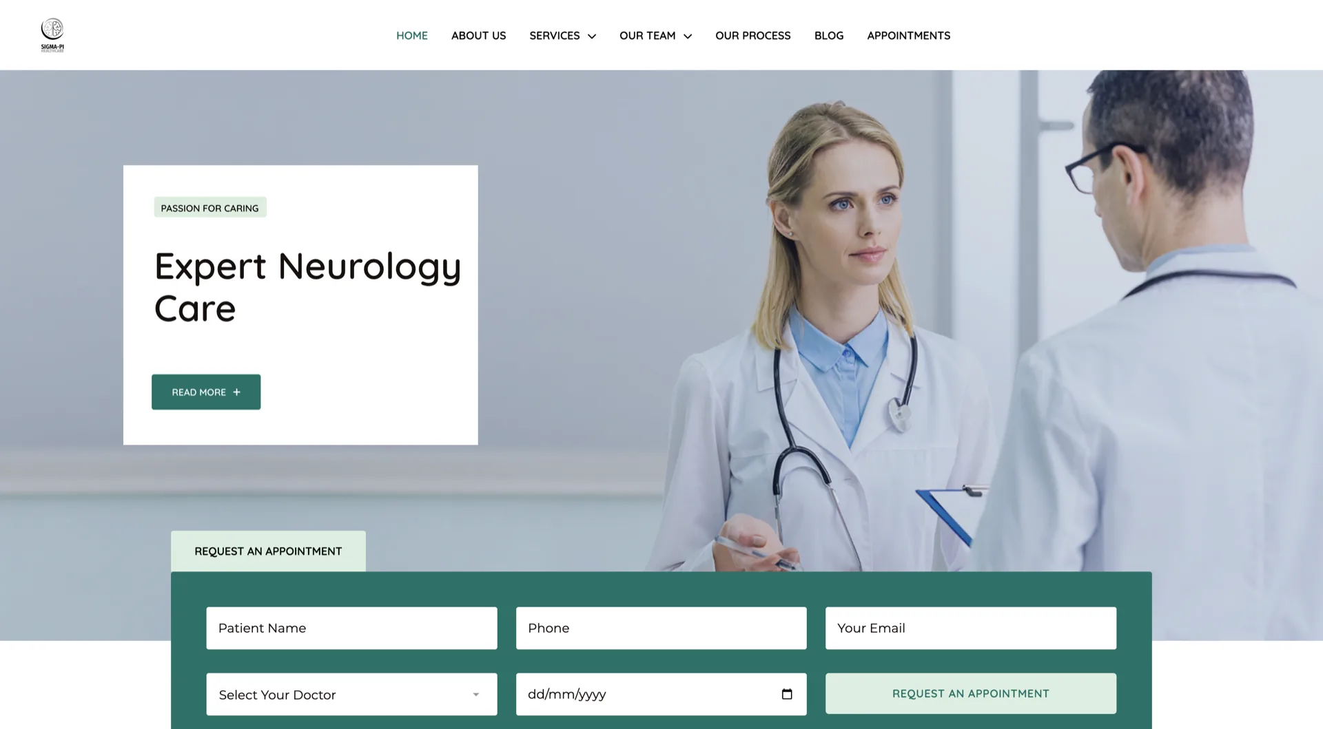 Sigma-Pi Healthcare website